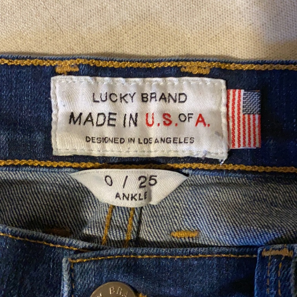 Lucky Brand Brooke Skinny jeans, ankle. SZ0. Made in USA. White Oak Cone Denim - Picture 2 of 13